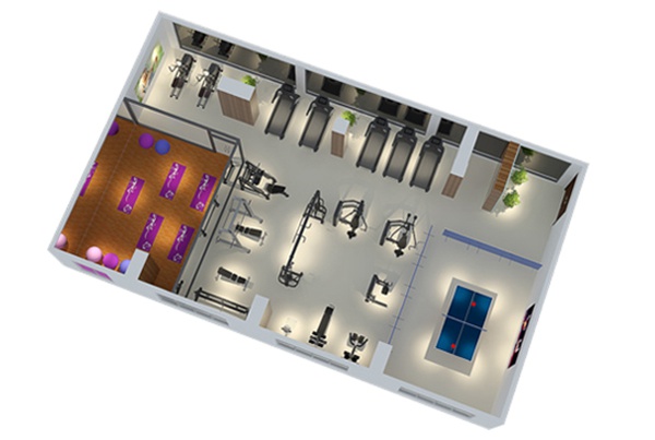 120平方健身房配置方案-广西好博体育健身器材有限公司